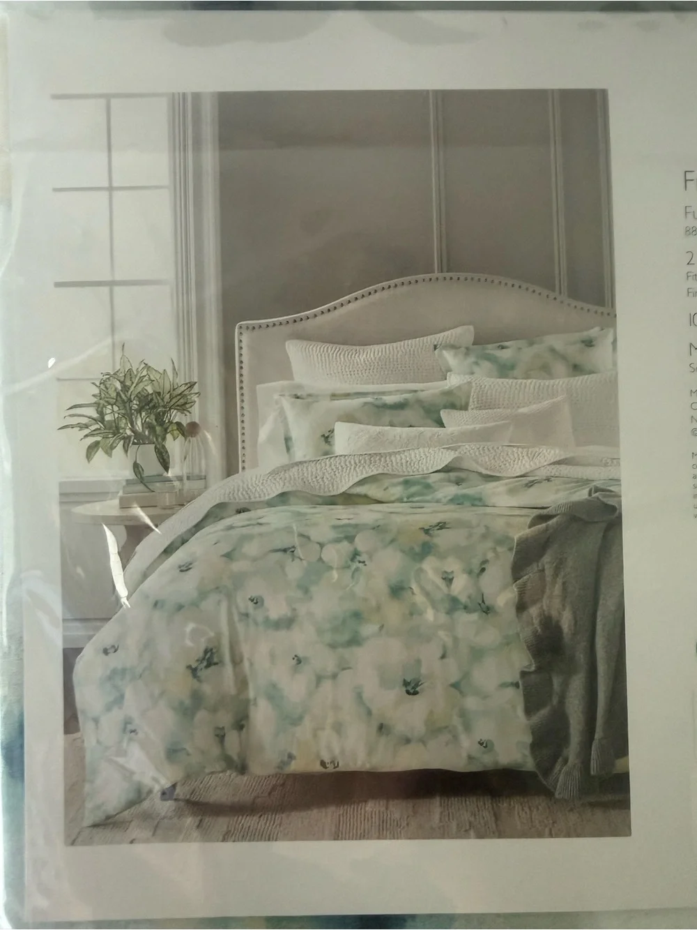 NWT SKY Bloomingdale’s Freya Inky Floral Duvet Cover Set Full/Queen 100% Cotton